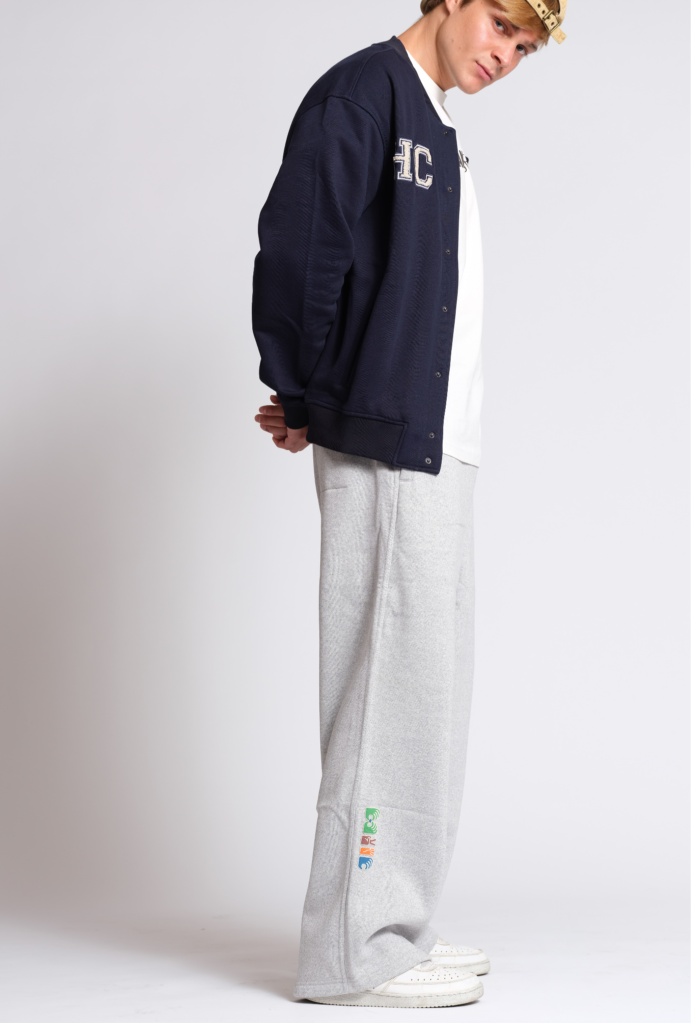 Ash Grey Wide Leg Jogger
