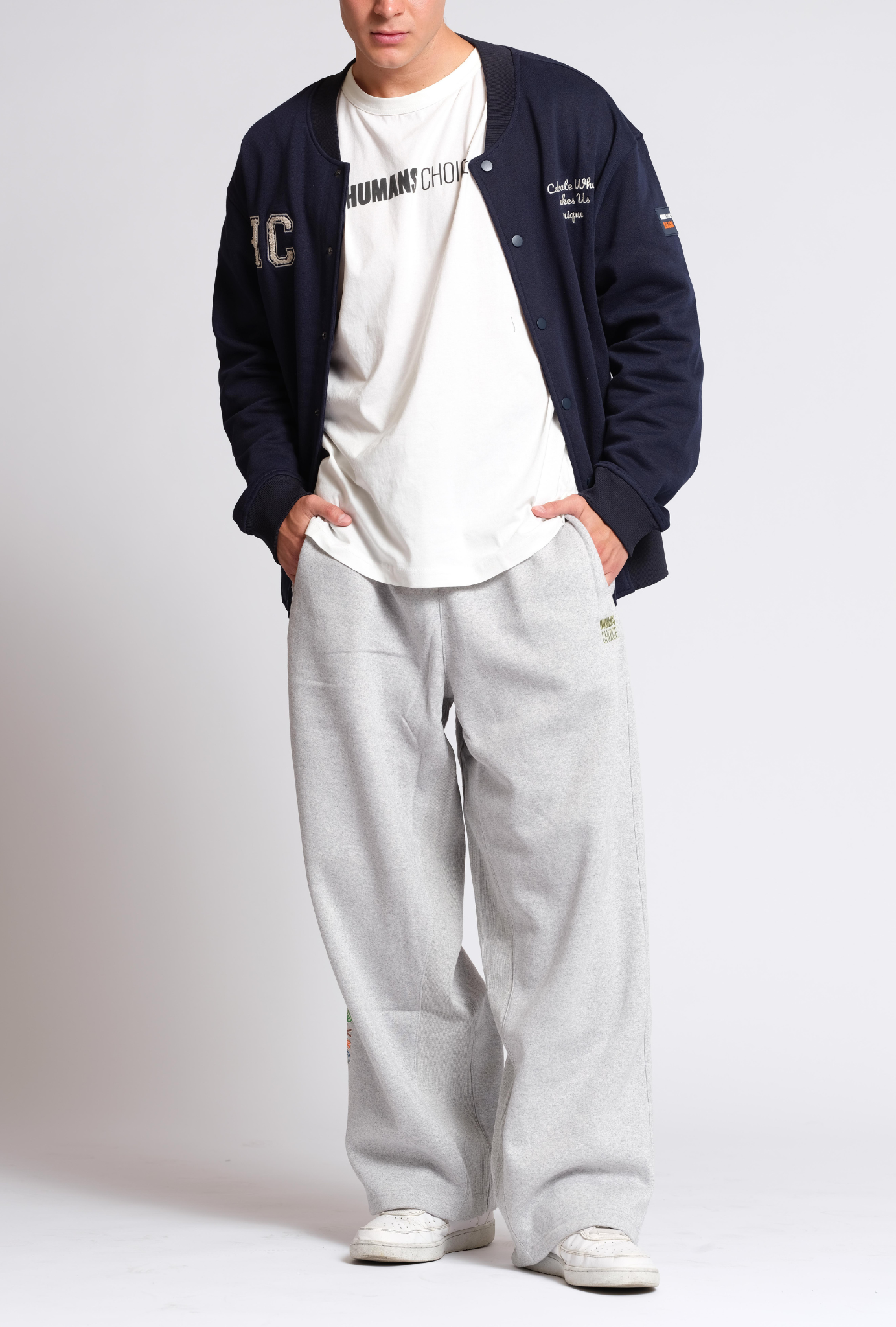 Ash Grey Wide Leg Jogger