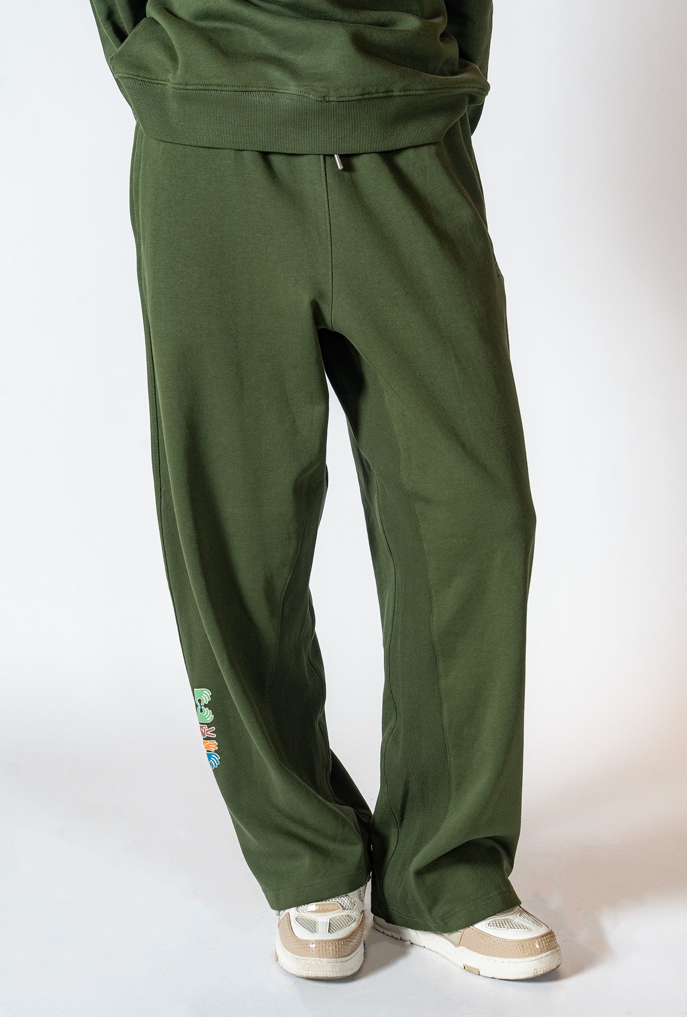 Bronze Green Wide Leg Jogger